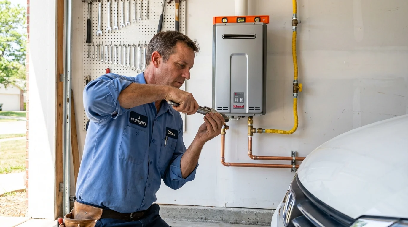 Tankless water heater installation by a Johns Plumbing LLC plumber in Fort Wayne
